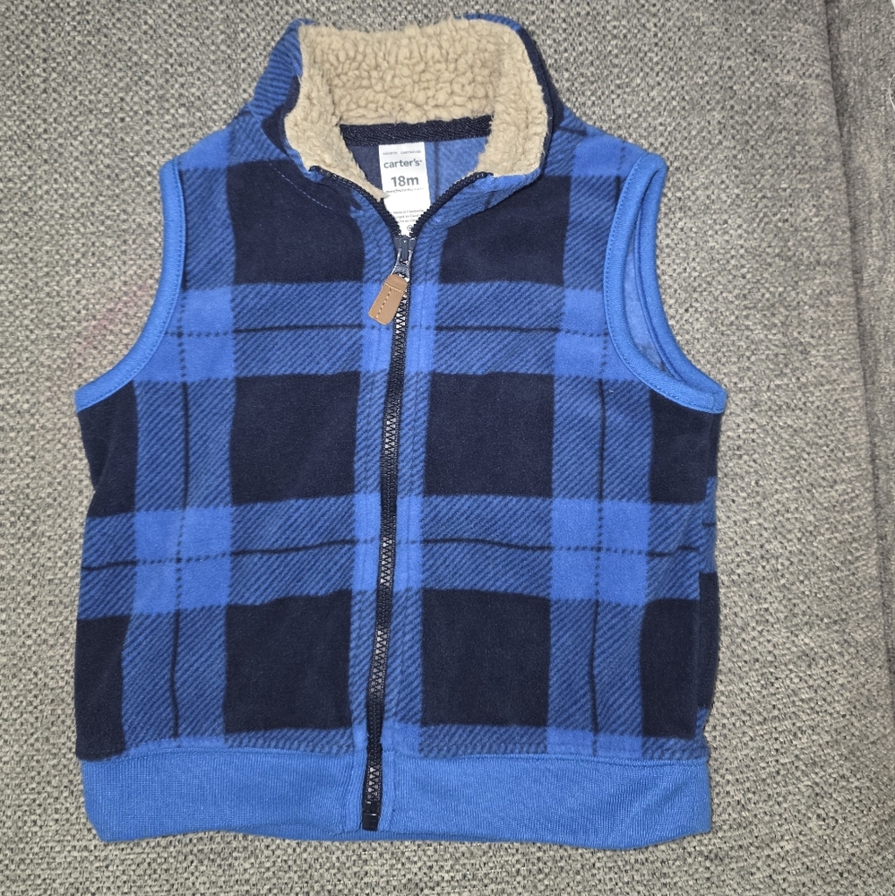 Carter's Blue Plaid Kids Vest